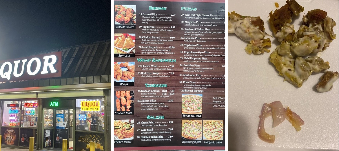 Tandoori Pizza Menu