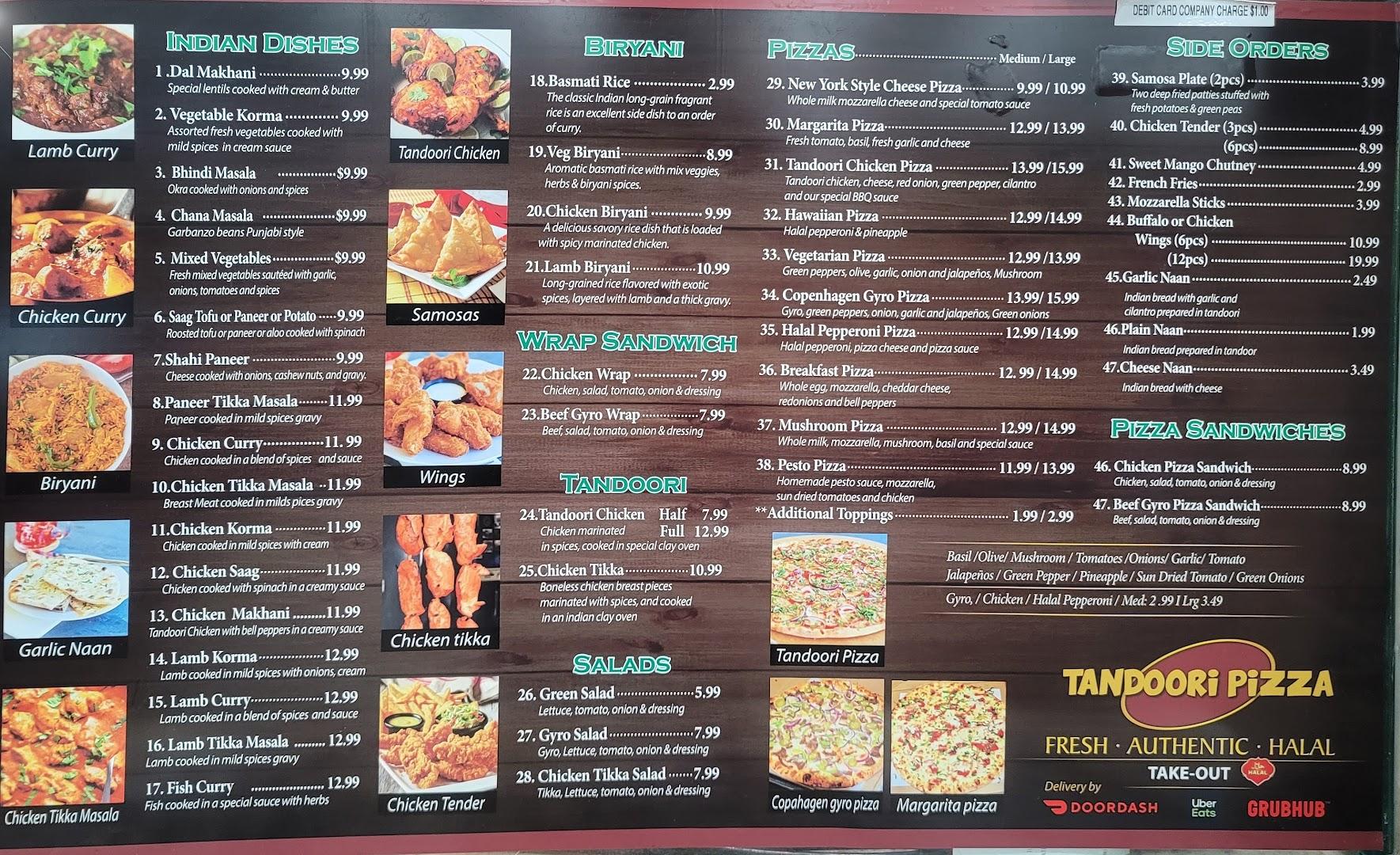 Tandoori Pizza Menu image 2